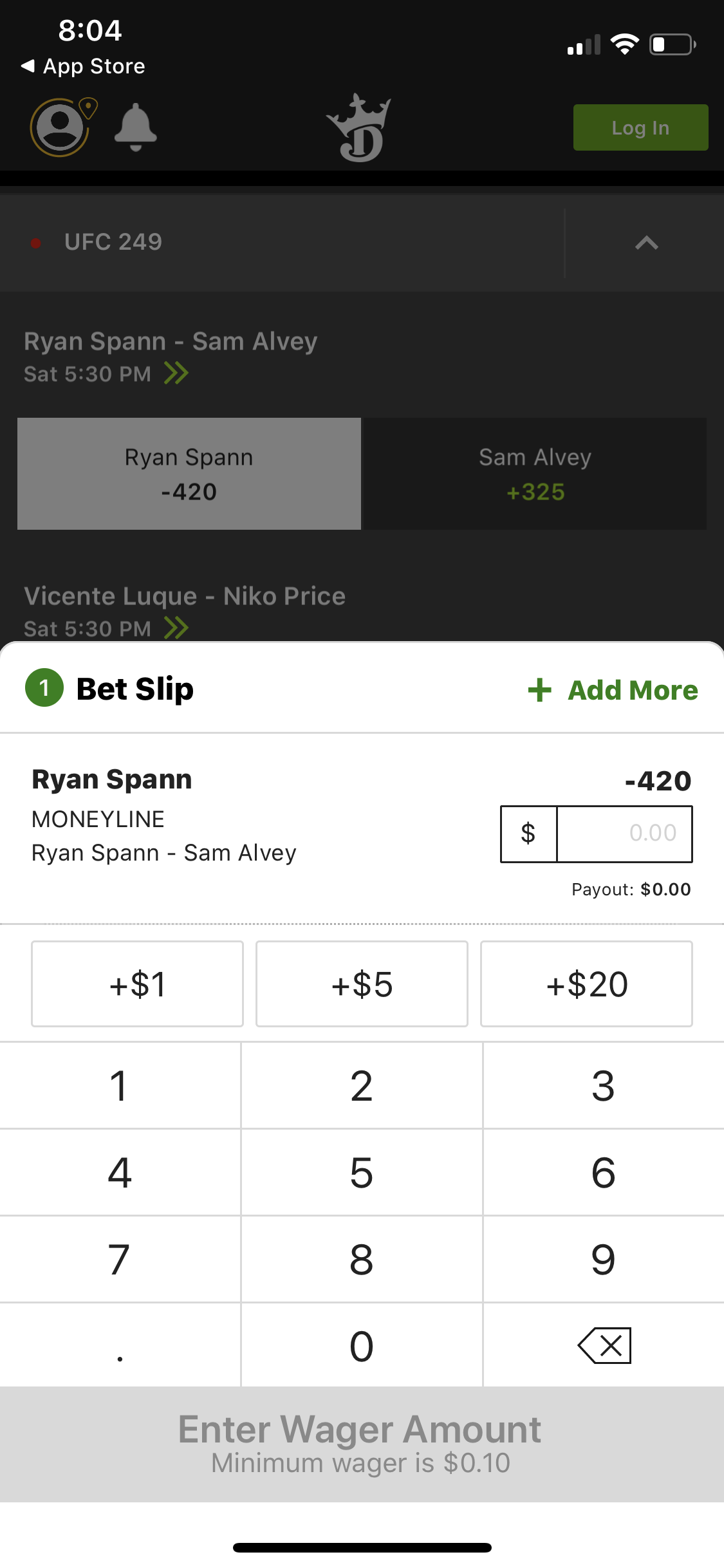 DraftKings Sportsbook App Bet Slip