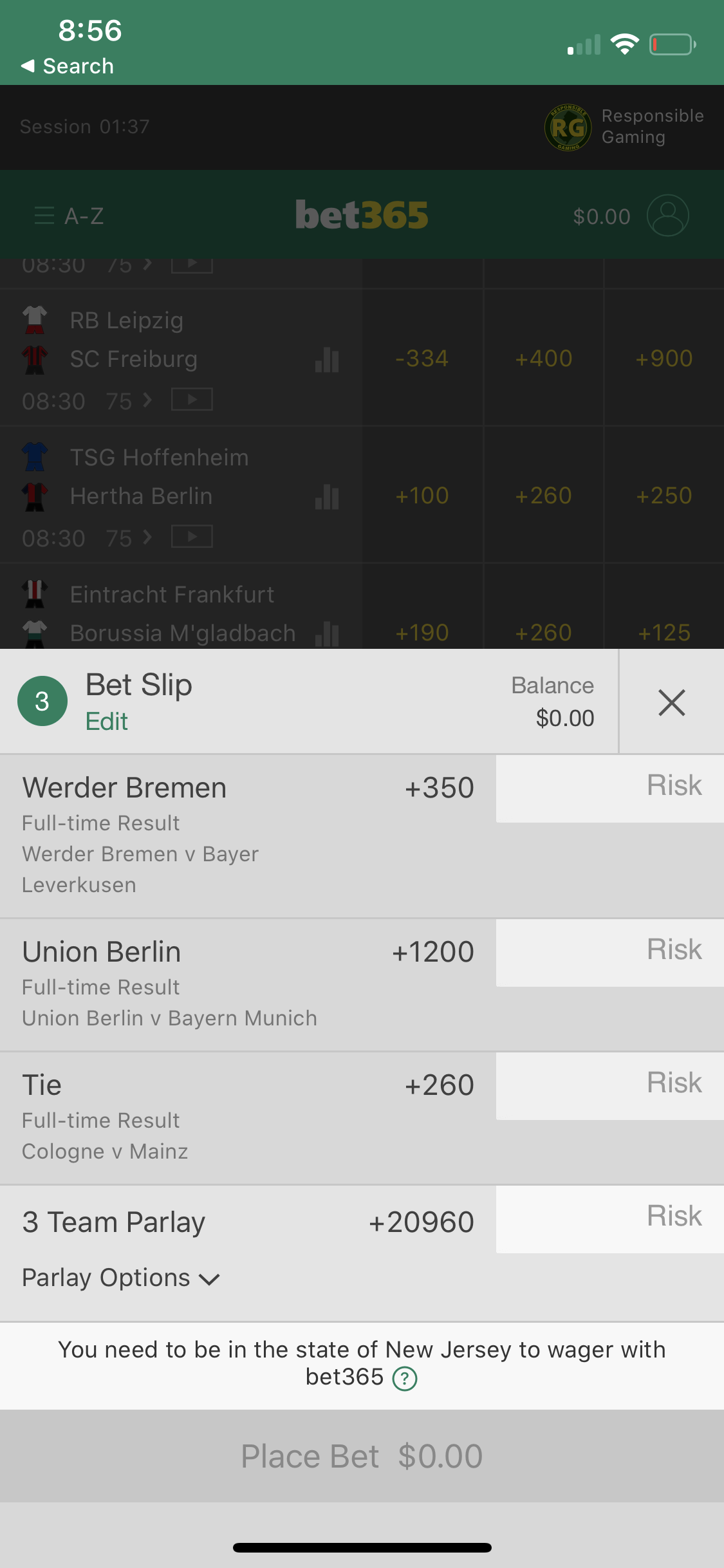 Bet365 App auto-Parlay