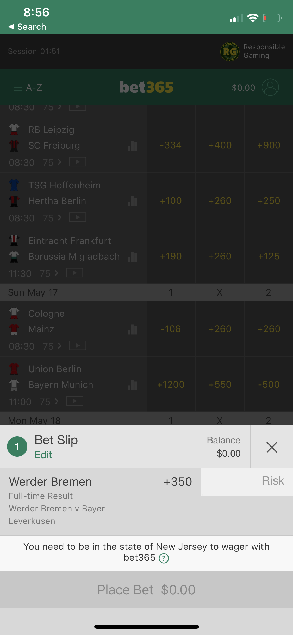 Bet365 App Single Bet Slip