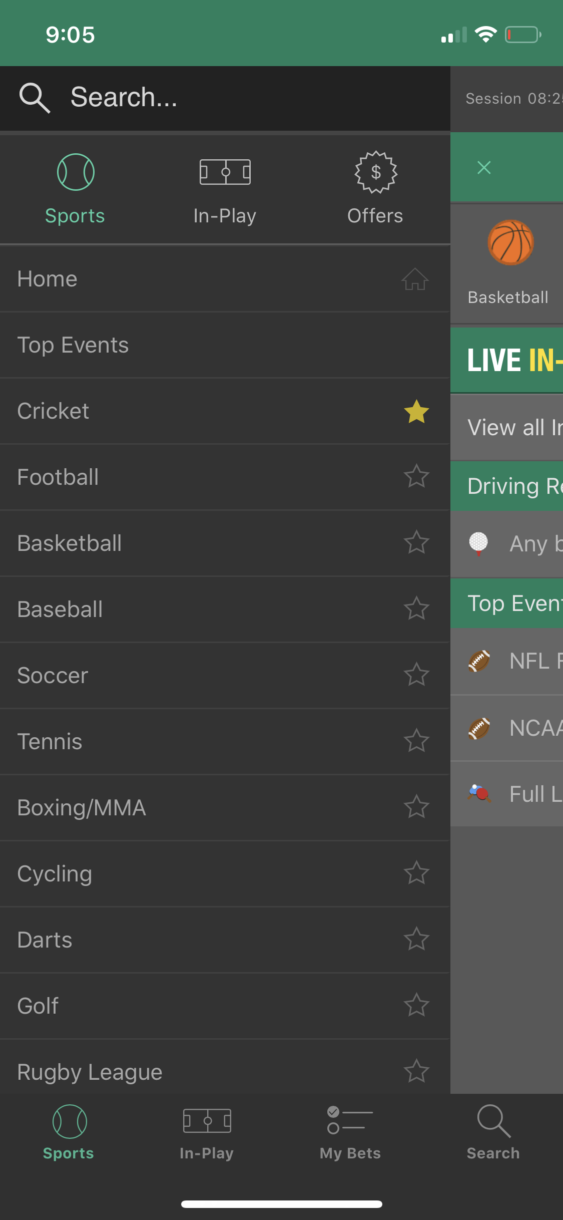 Bet365 App Navigation