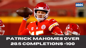 Patrick Mahomes Over 28.5 Completions +100